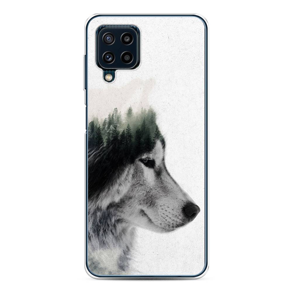 

Чехол на Samsung Galaxy A22/M22/M32 "Волк лес", Серый;белый, 2103550-1