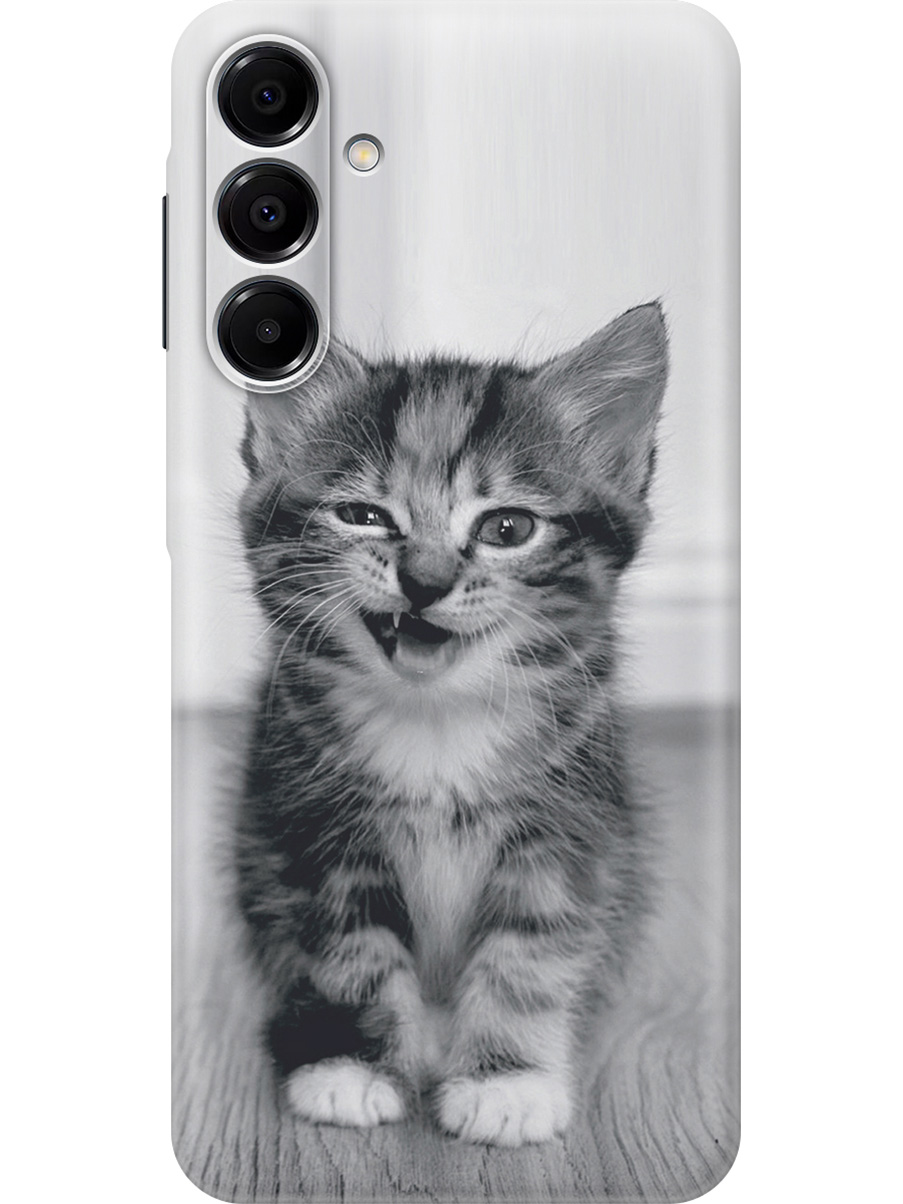 

Силиконовый чехол на Samsung Galaxy A16 с принтом "Котенок с ухмылкой", Прозрачный;белый;серый;черный, 786721711