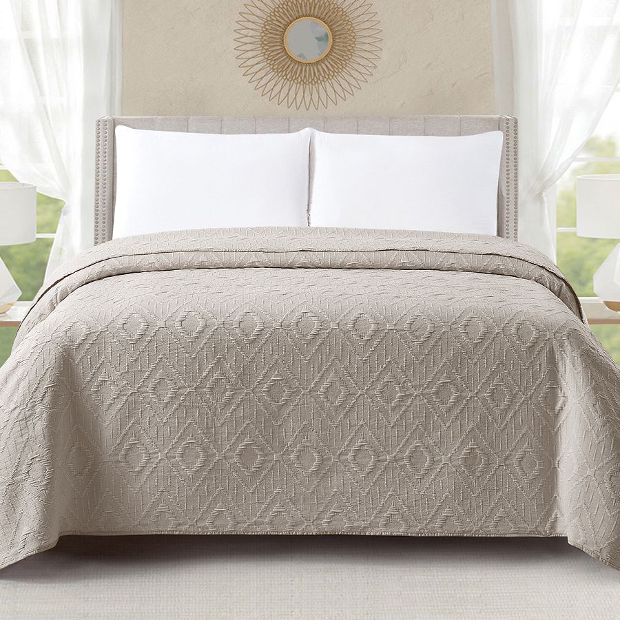 

Покрывало на кровать Cleo Home Collection евро макси однотонное 240х260 жаккард, Caroline Collection