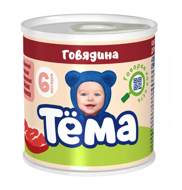 Пюре мясное Тёма Говядина 100 г, 1 шт.