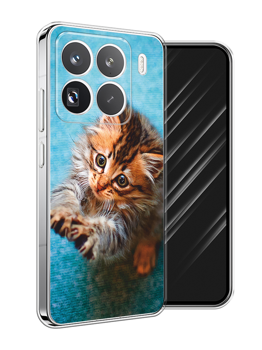 

Чехол Awog на Xiaomi 15 Pro "Котенок просит есть", Бирюзовый;коричневый;белый, 323750-1