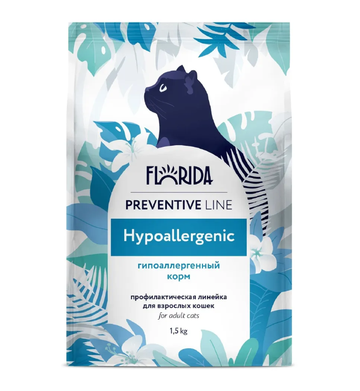 

Сухой корм для кошек FLORIDA Preventive Line Hypoallergenic курица 1,5 кг