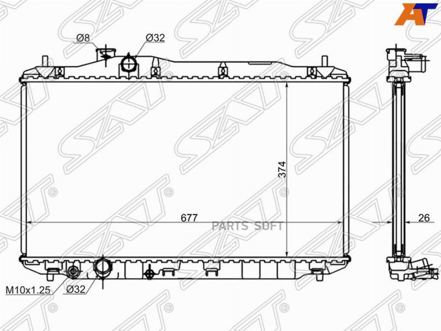 Радиатор Honda Civic 3/5D 1.4/1.8 05- Sat Hd0001-Fn