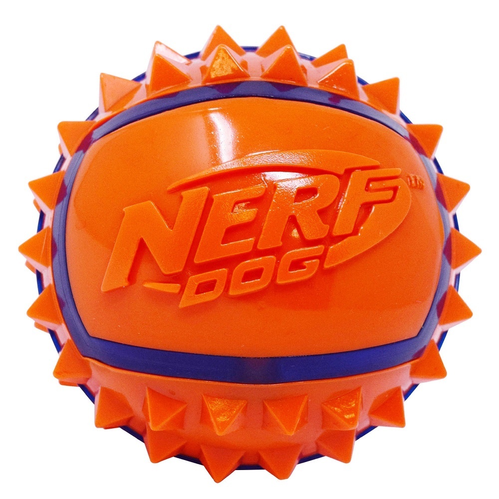 Мяч с шипами из термопластичной резины Nerf  сине-оранжевый 6 см