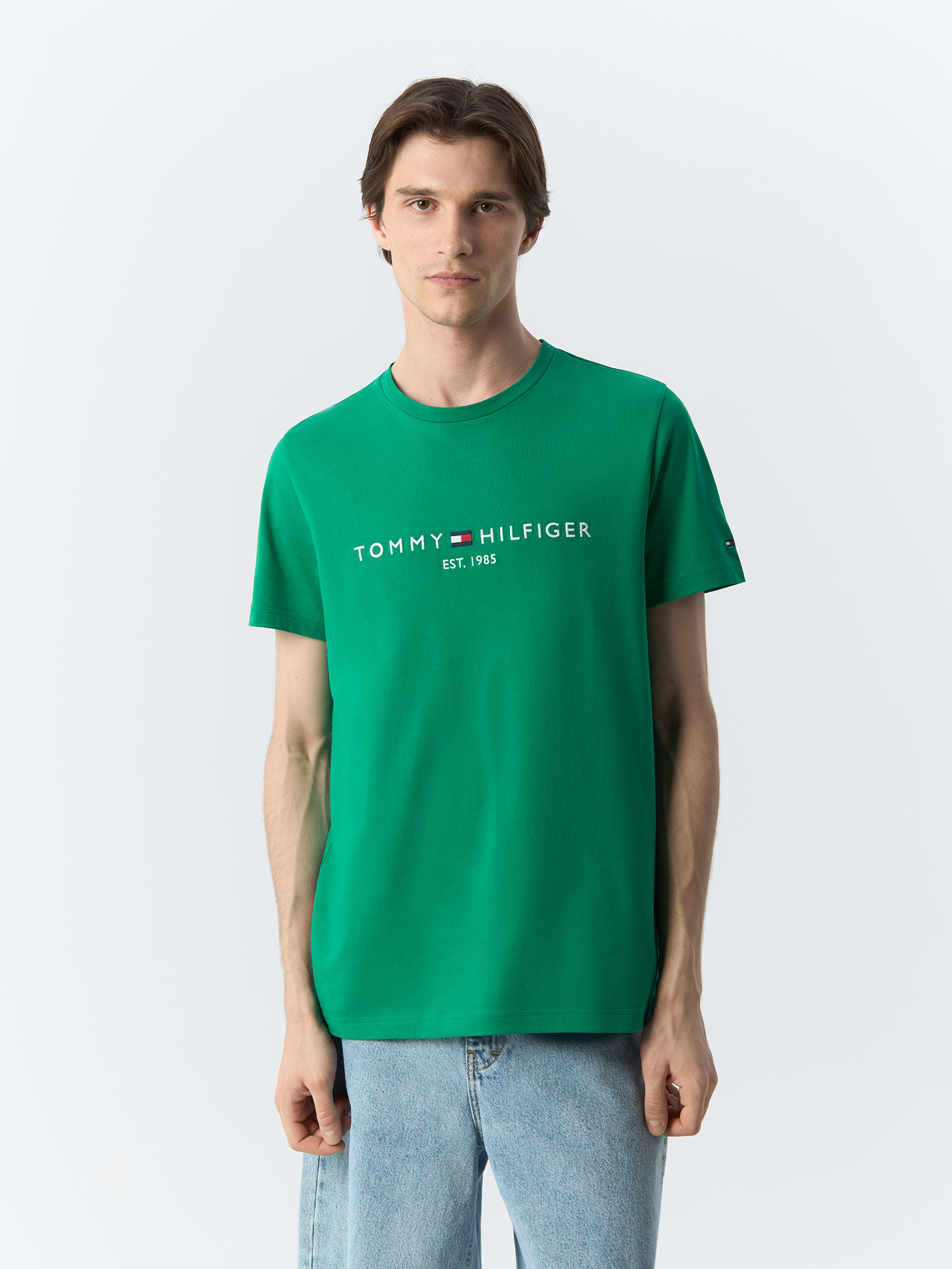 

Футболка мужская Tommy Hilfiger Logo T-shirt MW0MW11797L4B зеленая L, Зеленый, Logo T-shirt