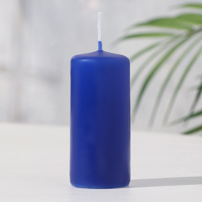 фото Свеча - цилиндр ароматическая "лаванда", 4х9 см, 11 ч, 88 г, синяя омский свечной