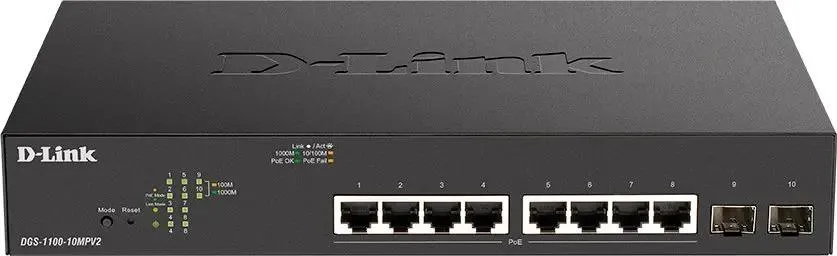 

Коммутатор D-Link DGS-1100-10MPV2/A3A черный, DGS-1100-10MPV2/A3A