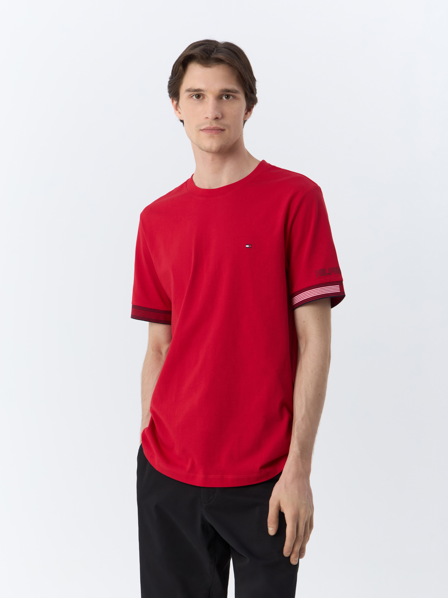 

Футболка мужская Tommy Hilfiger MW0MW34430XLG красная S, Красный, MW0MW34430
