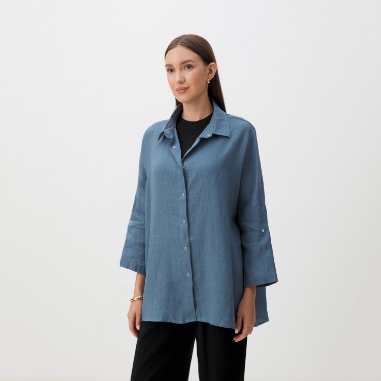 

Рубашка женская Maison David BLN922 голубая S, Голубой, BLN922