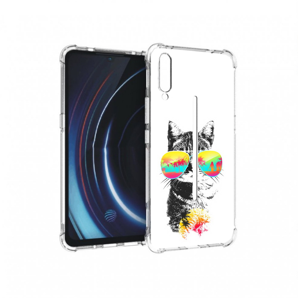 

Чехол MyPads Tocco для Vivo iQOO крутой кот (PT226955.389.425), Прозрачный, Tocco