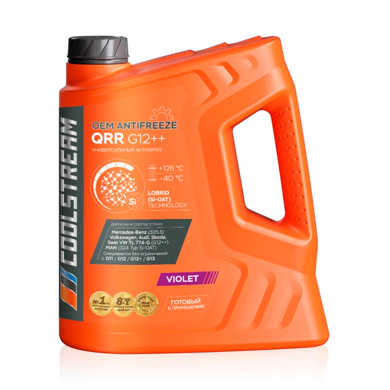 Антифриз G12++ Qrr Готовый (Фиолетовый) Vw/Мв 5Кг -40С CoolStream cs011202
