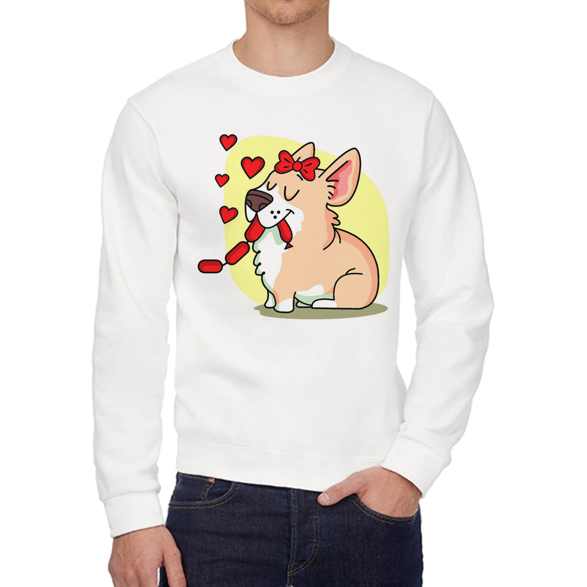 

Свитшот женский CoolPodarok Собачка есть пара белый 50 RU, W0114050