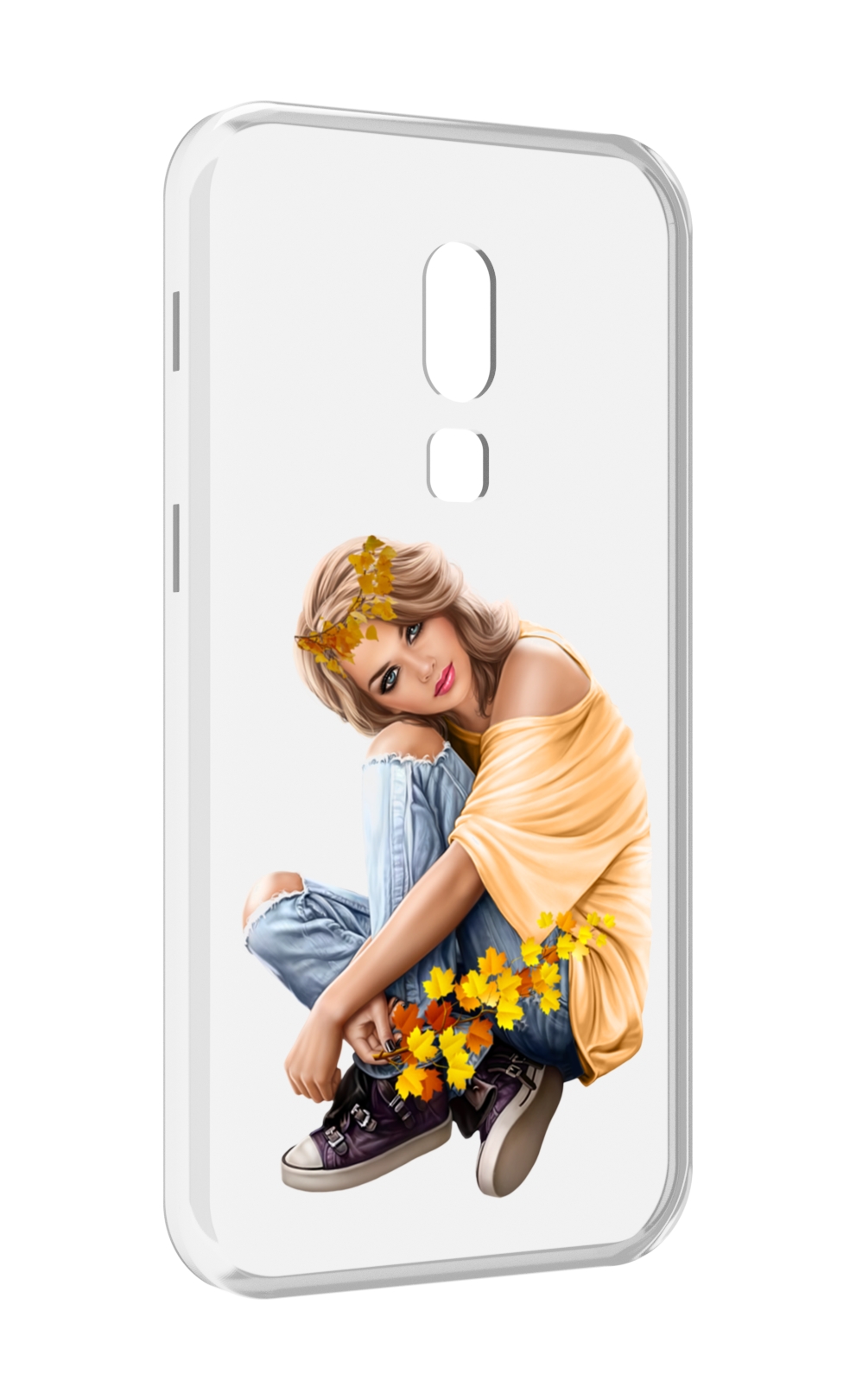

Чехол MyPads девушка-в-цветочками женский для Meizu V8, Прозрачный, Tocco