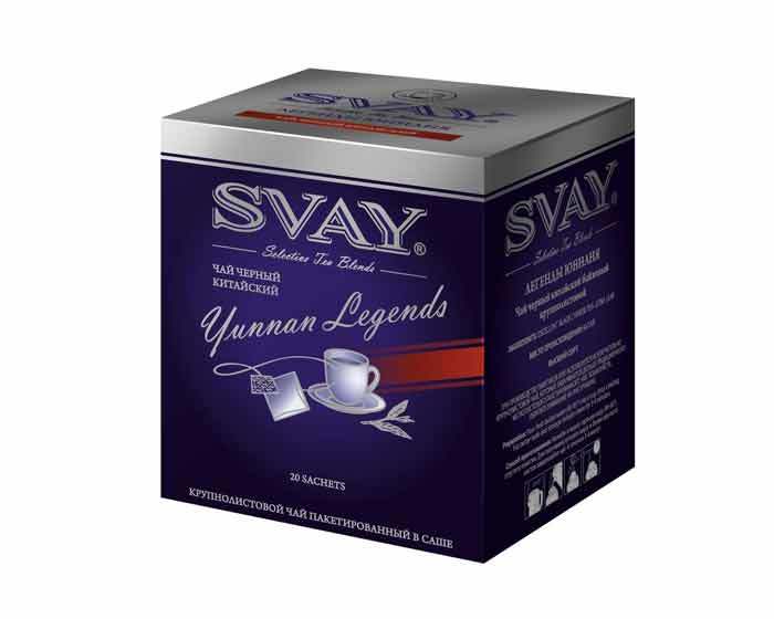 Чай черный китайский Svay Yunnan Legends, 20 пак/уп, 2 г (Свэй)