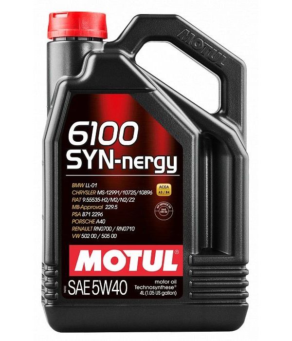 Моторное масло Motul 6100 Syn-Nergy Technosynthese A3/B4 Sl/Cf 5W40 4л