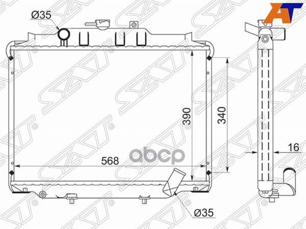 

Радиатор Mitsubishi Delica 89-99 / Hyundai Grace 93-03 Sat HY0011-MT