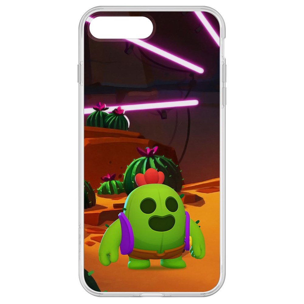 

Чехол-накладка Krutoff Clear Case Brawl Stars-Спайк для iPhone 7 Plus, Прозрачный