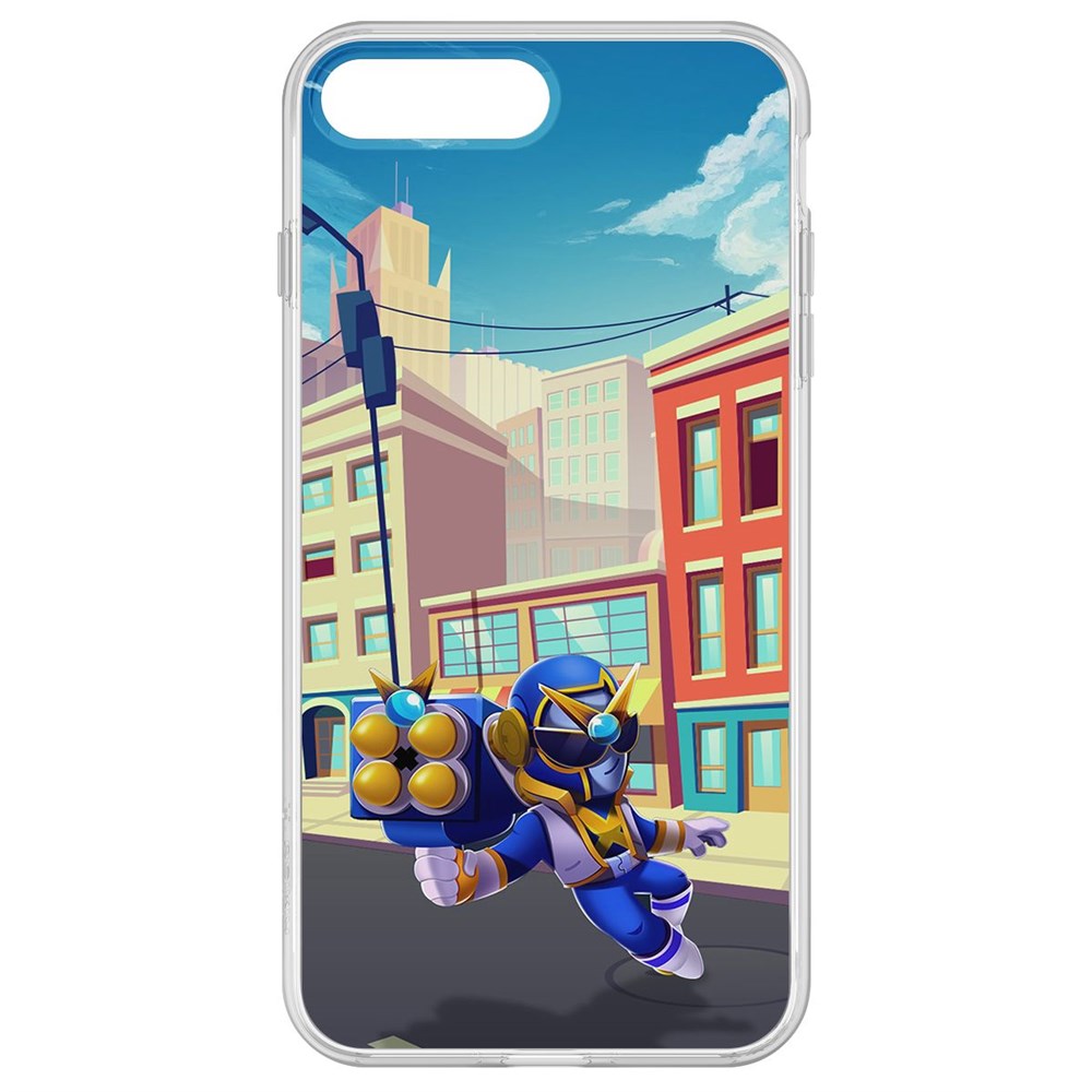 

Чехол-накладка Krutoff Clear Case Brawl Stars-Супер Рейнджер Брок для iPhone 7 Plus, Прозрачный