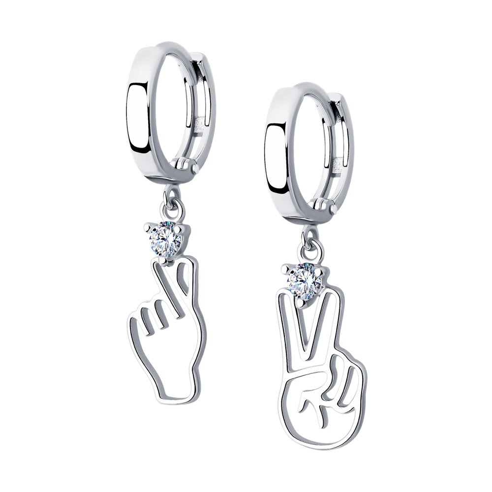 

Серьги подвески из серебра ЯХОНТ Золотой 2730789, фианит, 2730789