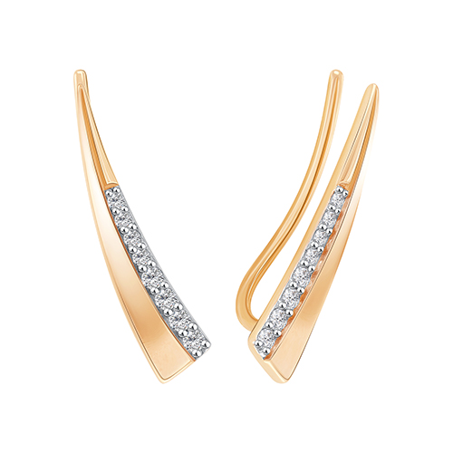 

Серьги из золота ЯХОНТ Золотой 2713094, фианит, 2713094