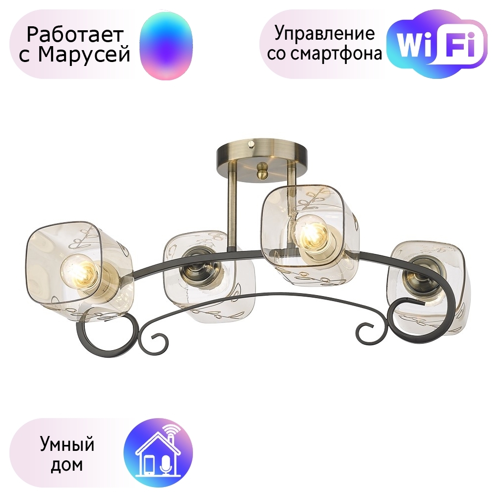 

Потолочная люстра Velante с поддержкой Маруся 212-507-04-М