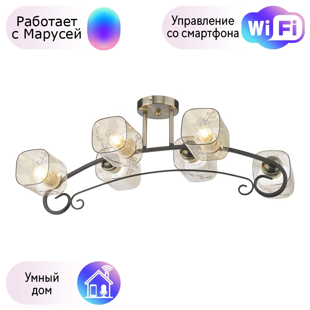 

Потолочная люстра Velante с поддержкой Маруся 212-507-06-М