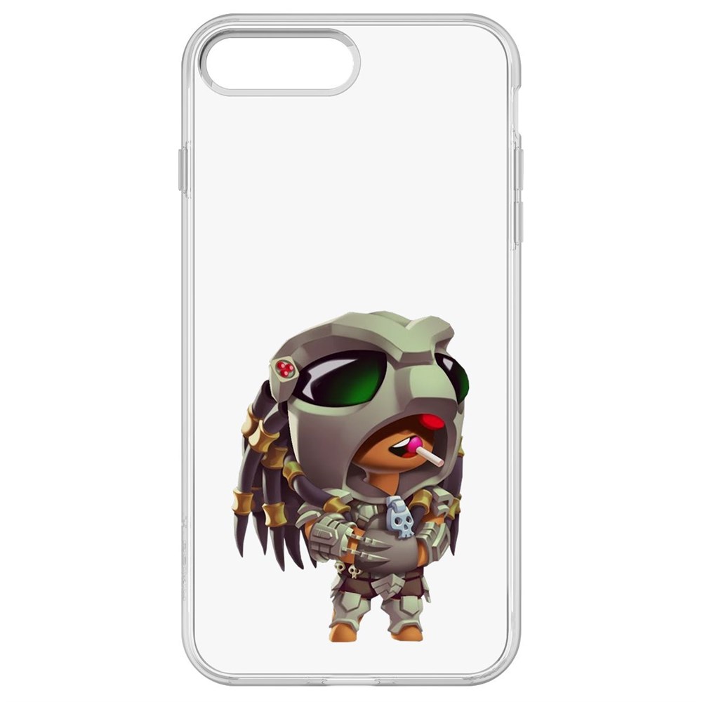 Чехол-накладка Krutoff Clear Case Brawl Stars-Леон Хищник для iPhone 8 Plus