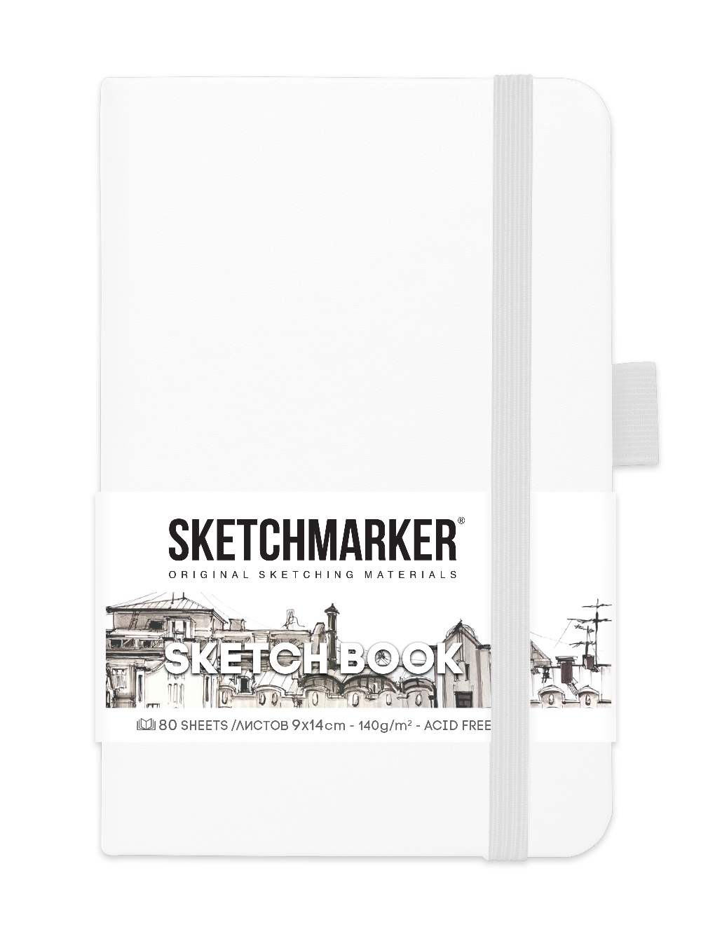 фото Скетчбук sketchmarker 2314101sm 140г/м2 9х14см. 160 стр., цвет: белый