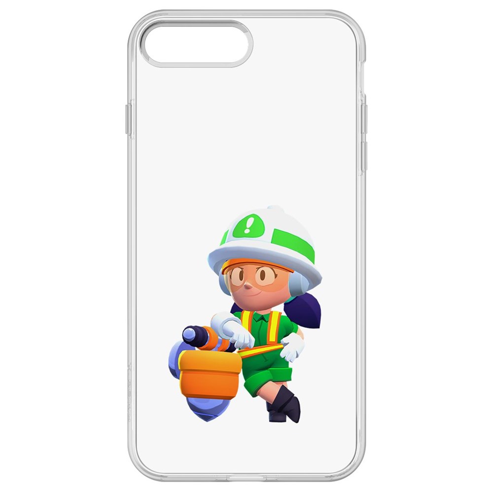 

Чехол-накладка Krutoff Clear Case Brawl Stars-Строительница Джеки для iPhone 8 Plus