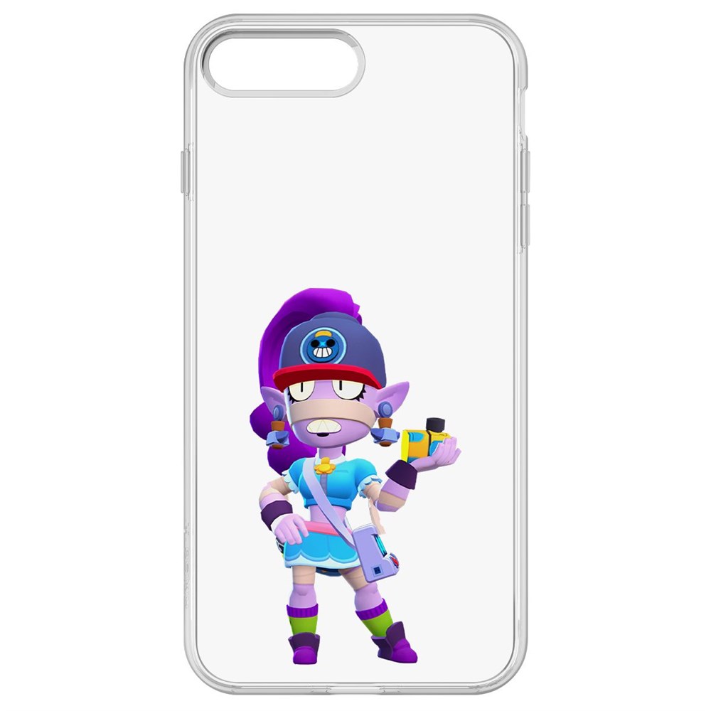 Чехол-накладка Krutoff Clear Case Brawl Stars-Суперфанатка Эмз для iPhone 8 Plus