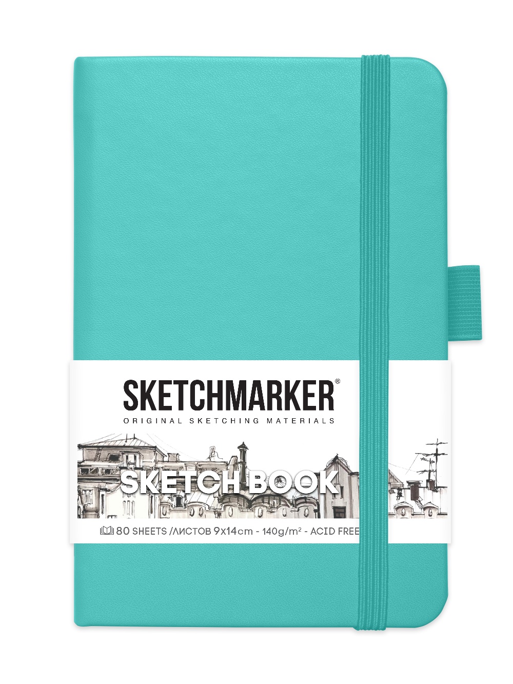 

Скетчбук Sketchmarker 2314501SM 140г/м2 9х14см. 160 стр., цвет: тиффани