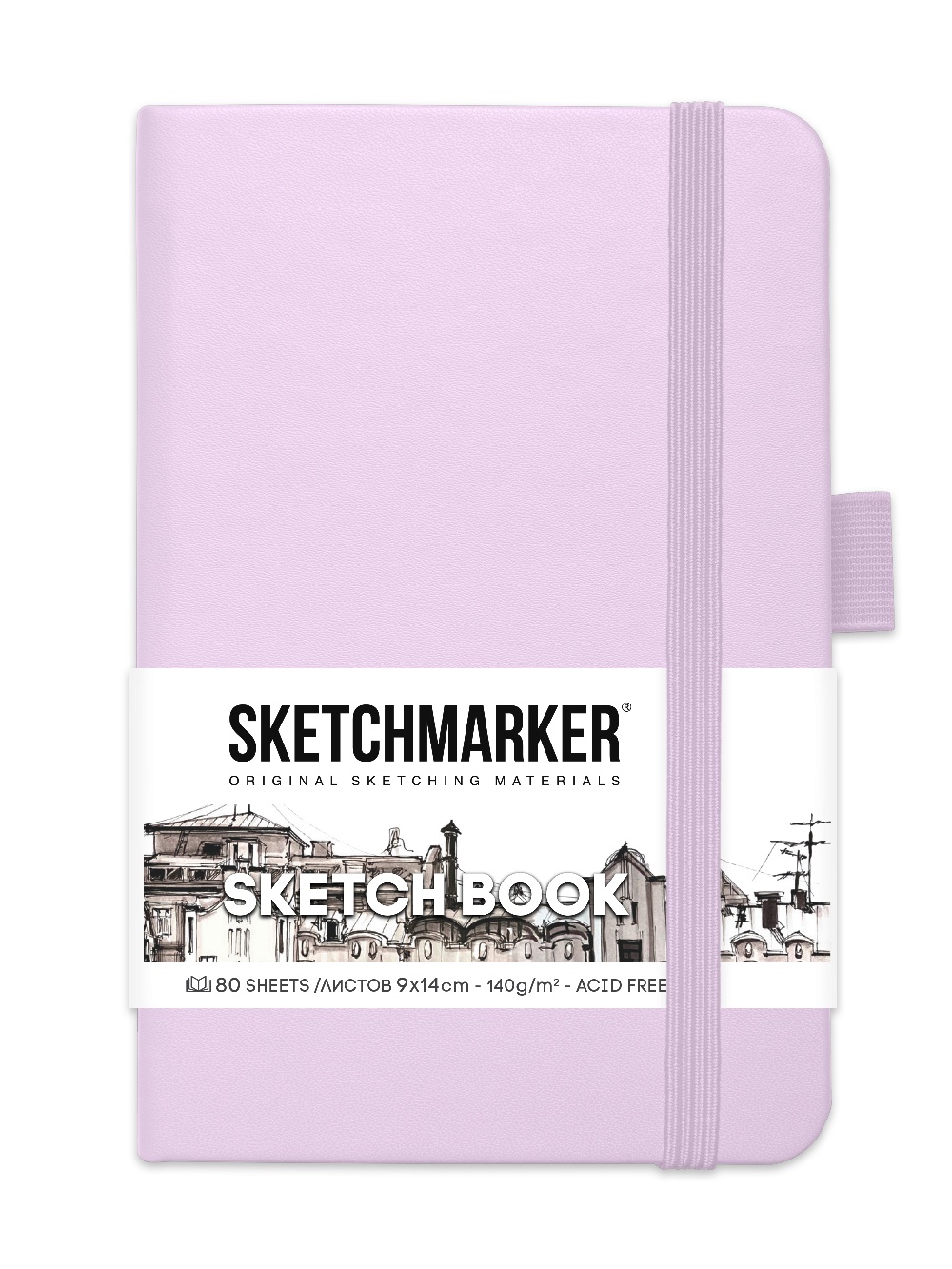фото Скетчбук sketchmarker 2314701sm 140г/м2 9х14см., цв.: пастельно-фиолетовый
