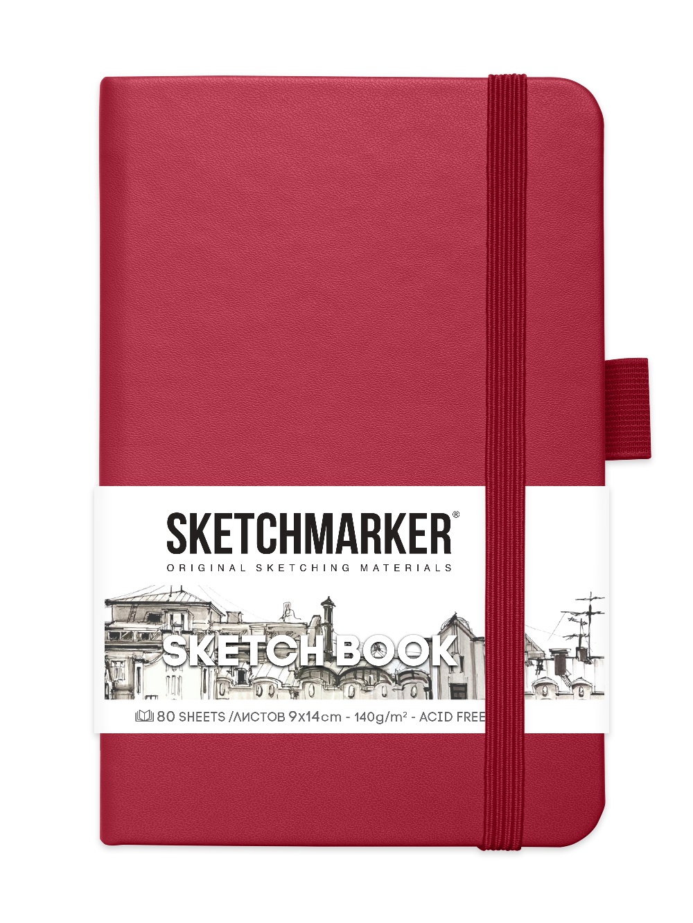 фото Скетчбук sketchmarker 2314901sm 140г/м2 9х14см. 160 стра., цвет: маджента