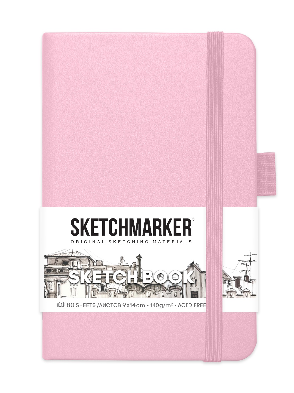 

Скетчбук Sketchmarker 2315001SM 140г/м2 9х14см. 160 стр., цвет: розовый