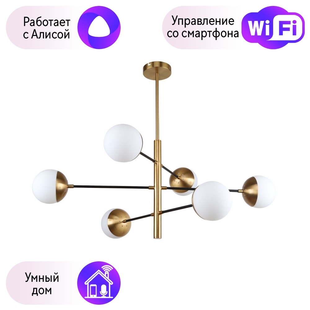 

Люстра на штанге F-Promo Tufan с поддержкой Алиса 3087-6P-A