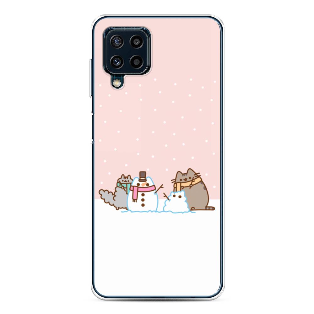 

Чехол на Samsung Galaxy A22/M22/M32 "Котики в снегу", Розовый;белый;серый, 2103550-5