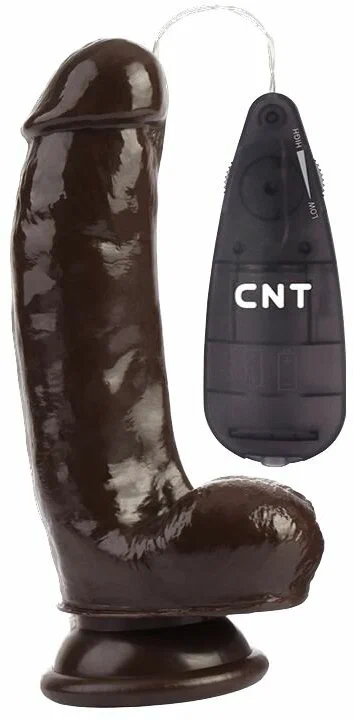 Коричневый вибратор-реалистик CNT 6.9 Stud Realistic Dildo 17,5 см