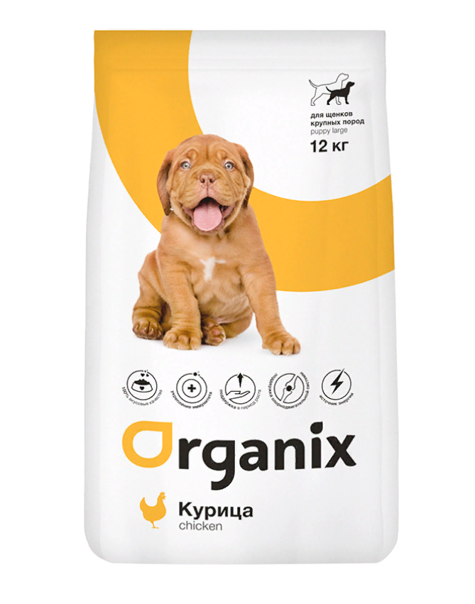 

Сухой корм для щенков Organix крупных пород с курицей 18 кг