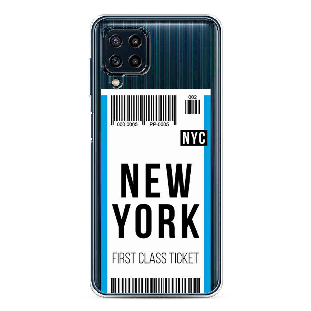 

Чехол на Samsung Galaxy A22/M22/M32 "Билет в Нью-Йорк", Белый;голубой, 2103550-6