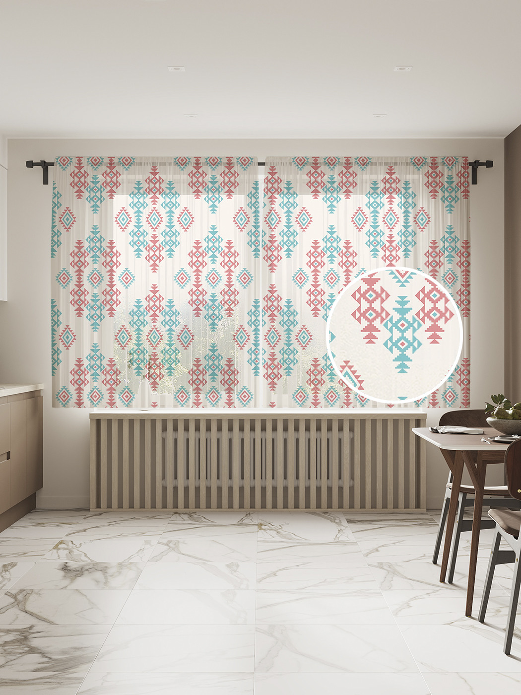 

Фототюль JoyArty "Классический орнамент", 145x180см (2 полотна с лентой + 50 крючков), Классический орнамент