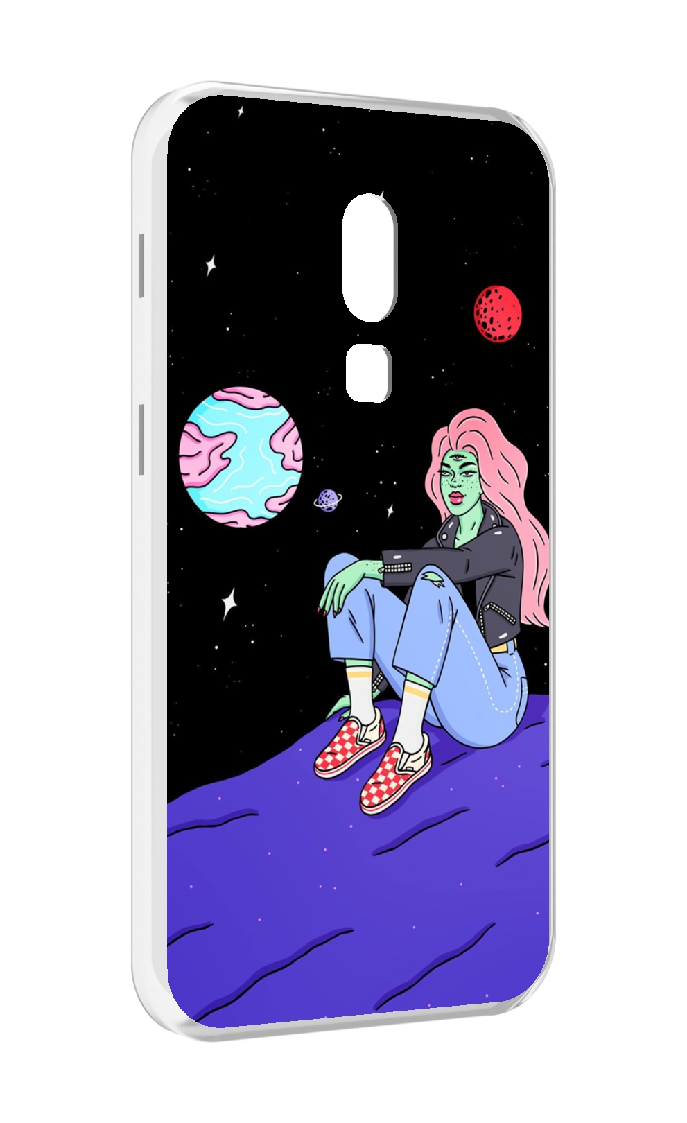 

Чехол MyPads девушка-на-луне-мультик для Meizu V8, Прозрачный, Tocco