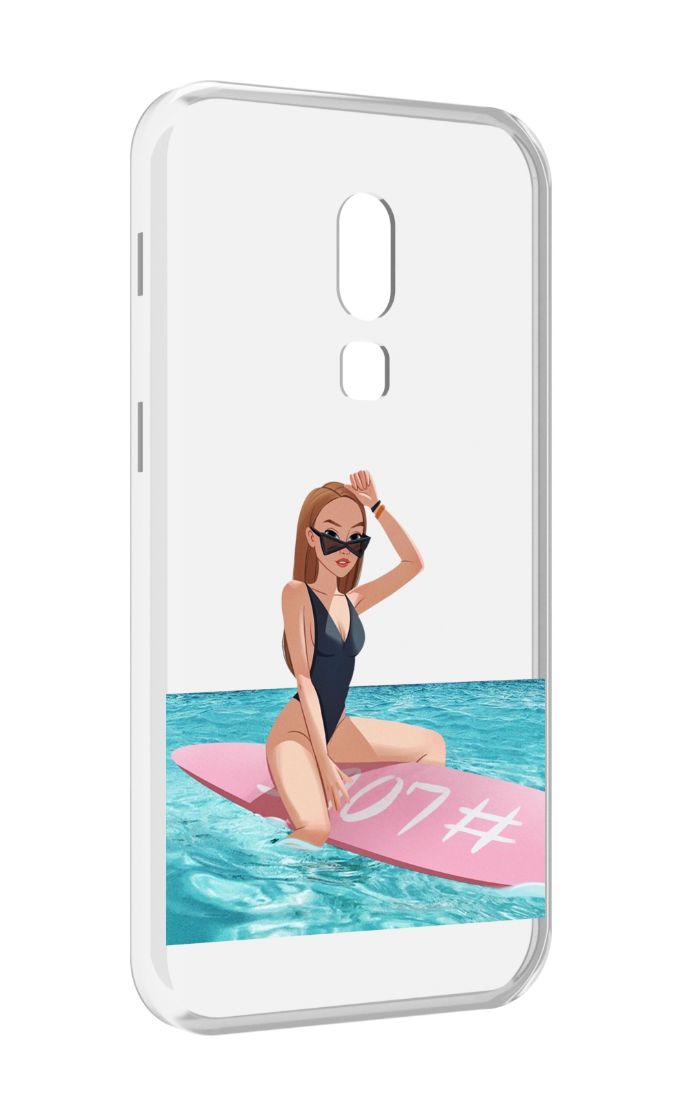 

Чехол MyPads девушка-на-серфе женский для Meizu V8, Прозрачный, Tocco