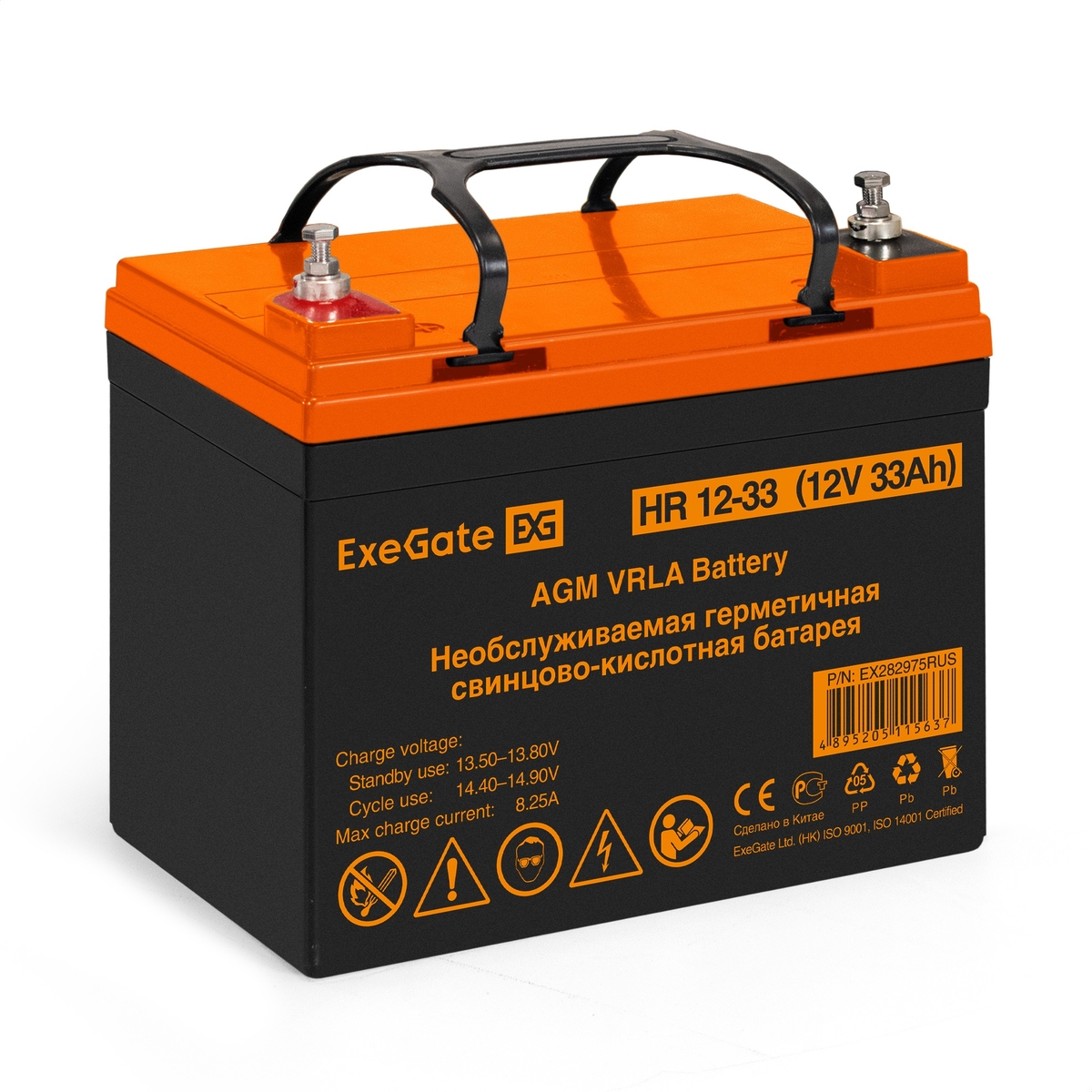 

Аккумулятор для ИБП Exegate 33 А/ч 12 В (EX282975RUS), EX282975RUS