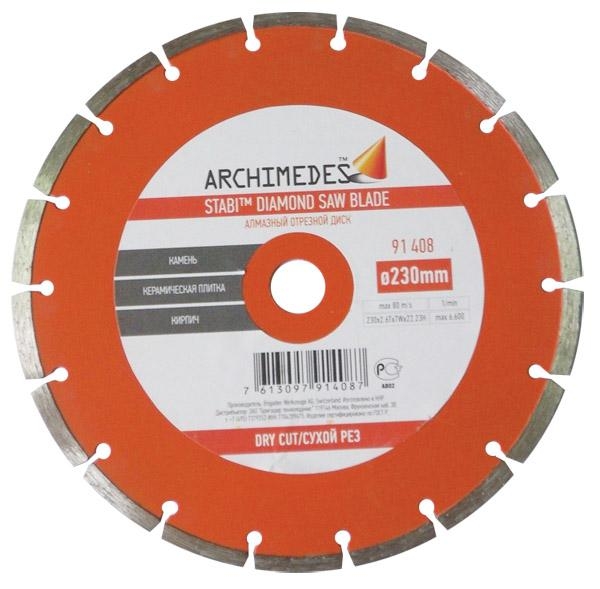 

Круг алмазный ARCHIMEDES (91408) Ф230х22 мм по камню, (91408) Ф230х22 мм по камню