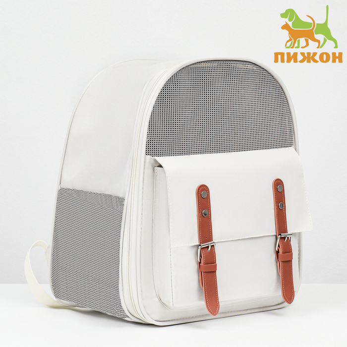 

Рюкзак-переноска для животных Пижон, белый, текстиль, 39х40х25 см