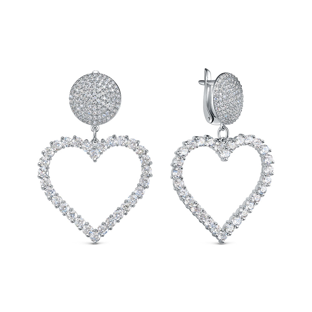 

Серьги подвески из серебра ЯХОНТ Золотой 2730367, фианит, 2730367