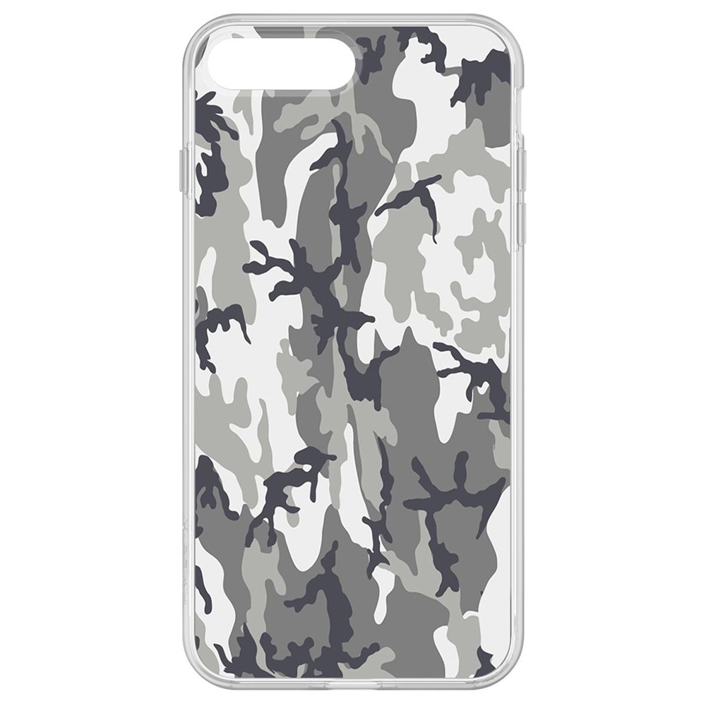 

Чехол-накладка Krutoff Clear Case Камуфляж серый для iPhone 8 Plus, Прозрачный
