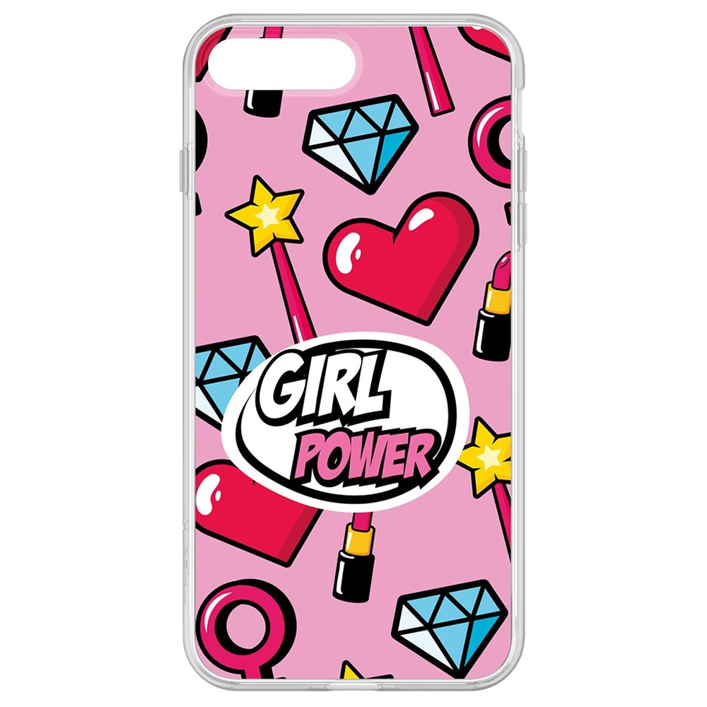 

Чехол-накладка Krutoff Clear Case Girl Power для iPhone 8 Plus, Прозрачный