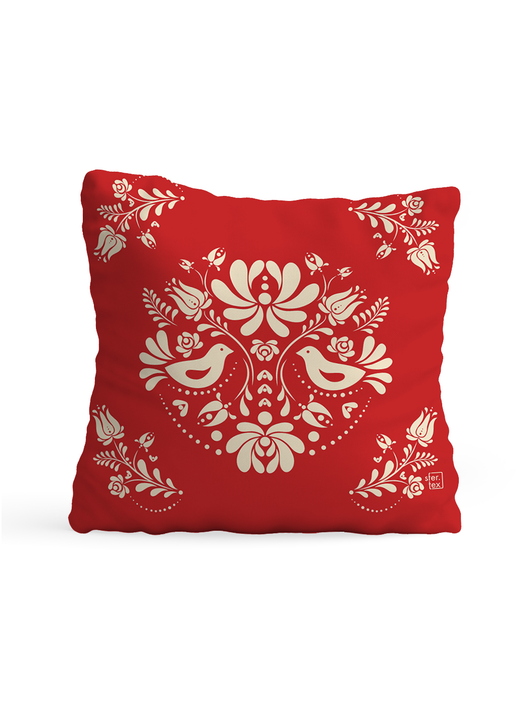 фото Декоративная подушка флис двусторонняя орнамент красная sfer.tex 1713505