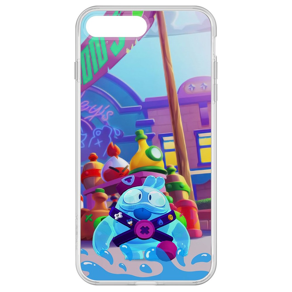 

Чехол-накладка Krutoff Clear Case Brawl Stars-Скуик для iPhone 8 Plus, Прозрачный